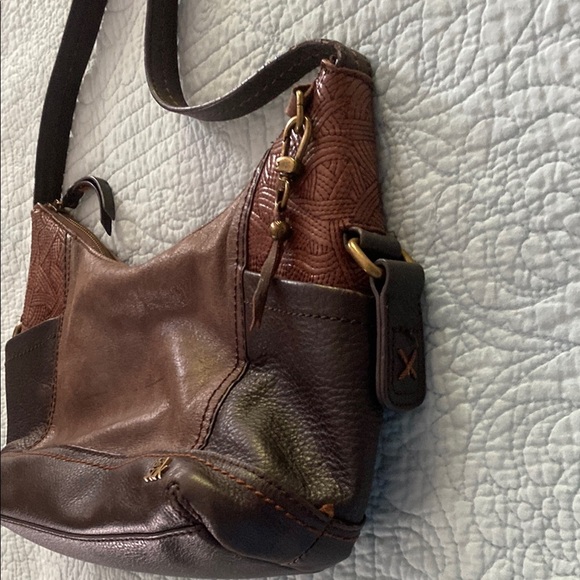 The Sak Brown Leather Crescent Shoulder Bag with Stud Detailing - Picture 3 of 8